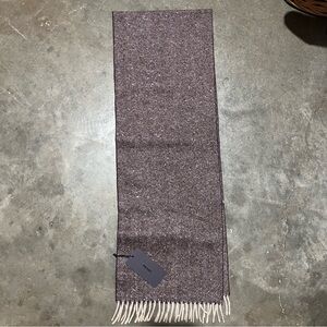 Prada Italy Rectangular Scarf Burgundy Mix Color 100% Cashmere Fringe NWT FLAW